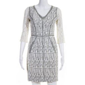 LELA ROSE Sz 2 3/4 SLEEVE SHIFT DRESS COTTON